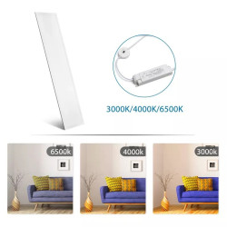 Panel LED 40W 120x30 cm biały trójkolorowy 3000–6500K do wnętrz