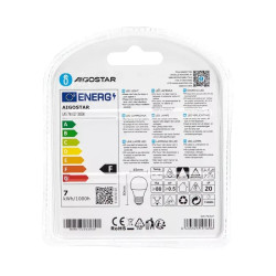 Żarówki LED E27 7W 3000K 2 szt białe plastikowe