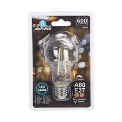 Żarówka LED E27 6W 6500K 600lm ściemnialna szklana przezroczysta