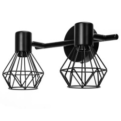 Podwójna lampa ścienna metalowa z regulacją i oprawkami E14, max 80W