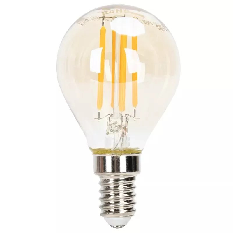 Żarówka LED filament E14 4W 2200K G45 400lm ściemnialna bursztynowa