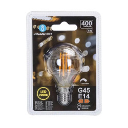 Żarówka LED filament E14 4W 2200K G45 400lm ściemnialna bursztynowa