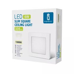 Panel natynkowy LED 6W 4000K 525lm biały kwadratowy