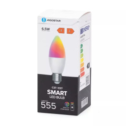 Inteligentna żarówka LED E27 6,5W RGB + CCT 2700-6500K 555lm biała