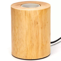Lampa drewniana stołowa z gwintem E27, max 60W, kabel 1,5 m