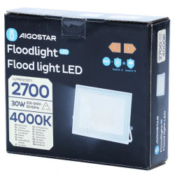 Naświetlacz LED 30W 4000K neutralny 2700lm biały IP65 Aigostar