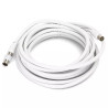 Kabel RG6U biały 5 m z męsko-męskimi złączami i akcesoriami