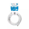 Kabel RG6U biały 5 m z męsko-męskimi złączami i akcesoriami