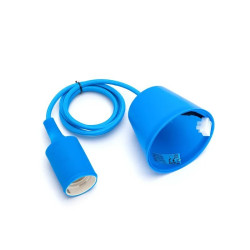 Oprawka do żarówki E27 z przewodem 2x0,75 mm² niebieska, max 60W