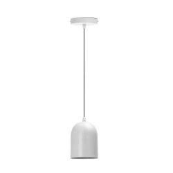 Lampa wisząca stalowa biała E27 40W z regulowanym kablem