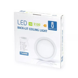 Panel natynkowy LED 18W 6500K 2100lm biały okrągły