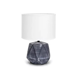 Lampa stołowa ceramiczna E14 max 40W biała z ciemnoszarym korpusem
