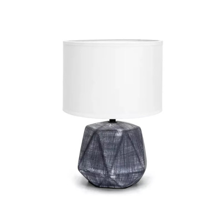 Lampa stołowa ceramiczna E14 max 40W biała z ciemnoszarym korpusem