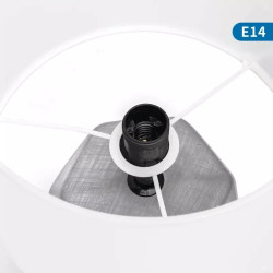 Lampa stołowa ceramiczna E14 max 40W biała z ciemnoszarym korpusem