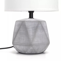 Lampa stołowa ceramiczna E14 max 40W biała z ciemnoszarym korpusem