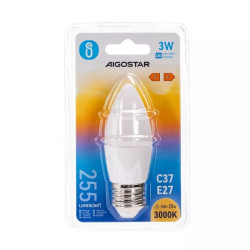 Żarówka LED świeczka C37 E27 3W 3000K 255lm biała do wnętrz