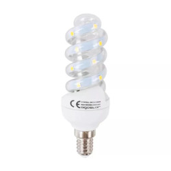 Żarówka LED spiralna E14 4,9W zimna 6500K 440lm szklana