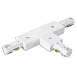 Łącznik T biały do szyn oświetleniowych trzyprzewodowy 182x108x18 mm