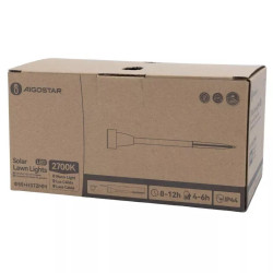Zestaw 6 lamp solarnych wbijanych 0,018W 2700K srebrne, 37,2 cm
