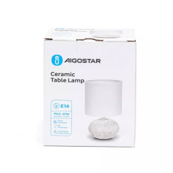 Lampa stołowa ceramiczna z trzonkiem E14, max 40W, biała