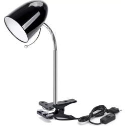 Lampa z klipsem czarna E27 40W 1,53m przewód bez źródła światła