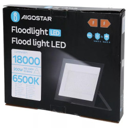 Halogen LED 200W zimne światło 6500K 18000lm IP65 czarny