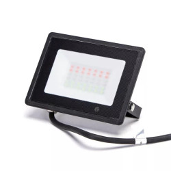 Halogen LED 30W RGB czarny z pilotem, wodoodporny, 110° kąt świecenia