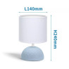 Lampa stołowa ceramiczna biało-niebieska z trzonkiem E14, 40W, 240mm