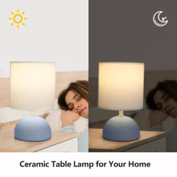Lampa stołowa ceramiczna biało-niebieska z trzonkiem E14, 40W, 240mm