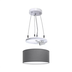 Lampa wisząca z abażurem szarym E27 60W przewód 1,1 m