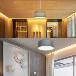 Lampa wisząca z abażurem szarym E27 60W przewód 1,1 m