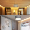 Lampa wisząca z abażurem szarym E27 60W przewód 1,1 m