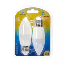Żarówki LED C37 E27 11W 4000K 2 sztuki neutralne białe