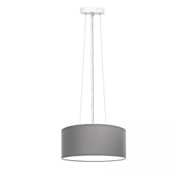 Lampa wisząca szara z tkaninowym abażurem i trzonkiem E27 120W