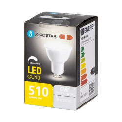 Żarówka LED GU10 6W 4000K 510lm ściemnialna biały klosz