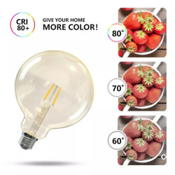 Żarówka LED Filament E27 4W 2200K bursztynowa G125 400lm