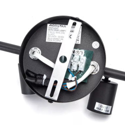 Żyrandol sufitowy czarny z 4 oprawkami GU10, moc 80W