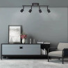 Żyrandol sufitowy czarny z 4 oprawkami GU10, moc 80W