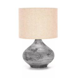 Lampa stołowa ceramiczna z trzonkiem E14 i maks. mocą 40W, brązowo-szara