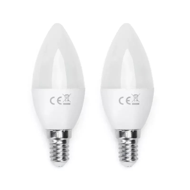 Żarówki LED E14 C37 10W 6500K zimne światło zestaw 2 sztuk