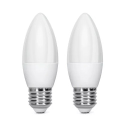 Żarówki LED E27 C37 6W 6500K zimna barwa 2 sztuki