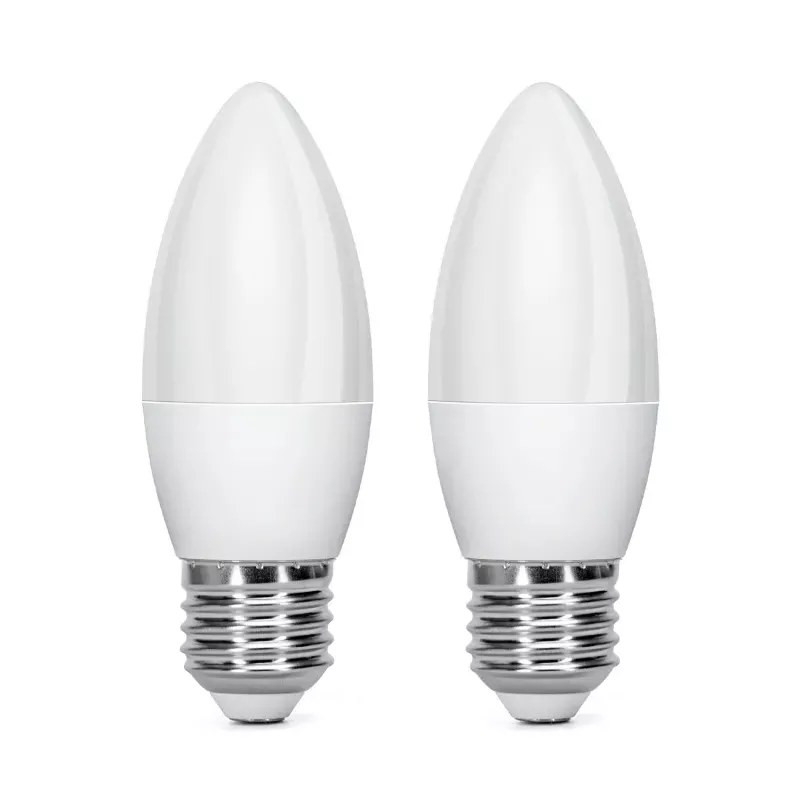 Żarówki LED E27 C37 6W 6500K zimna barwa 2 sztuki