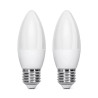 Żarówki LED E27 C37 6W 6500K zimna barwa 2 sztuki