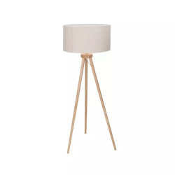 Lampa podłogowa drewniana z trzonkiem E27, max 60W, biały, 1 szt.