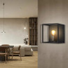 Lampa ścienna metalowa czarna E27 do 40W, kąt 120°, wymiary 22x18x22 cm