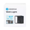 Lampa ścienna metalowa czarna E27 do 40W, kąt 120°, wymiary 22x18x22 cm