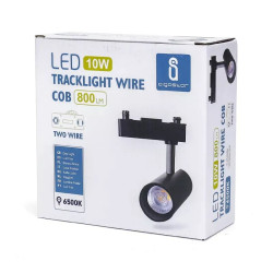 Reflektor LED COB 10W 6500K 800 lm czarny do szyn dwuprzewodowych