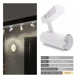 Reflektor LED 10W 4000K 800lm do szyn trójprzewodowych biały