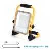 Lampa robocza LED 30W zimna barwa 6500K ładowalna USB żółta