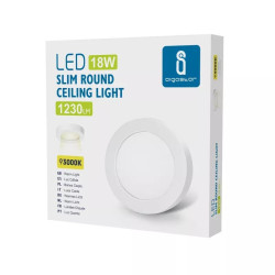 Natynkowy panel LED 18W ciepłe światło 3000K 1880lm biały